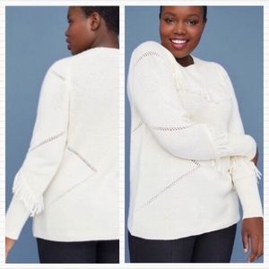 Lane Bryant Ivory Fringe Sweater 18 / 20